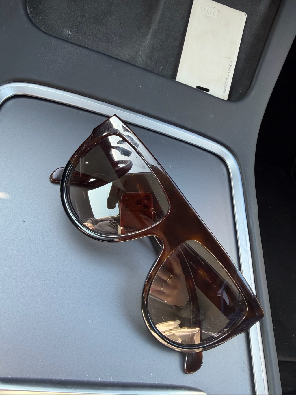 Celine Tortoiseshell Brown Rectangular Sunglasses
